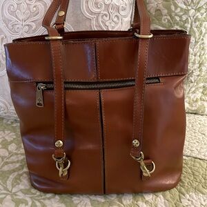 Beautiful Patricia Nash Tan Leather Shoulder Bag!